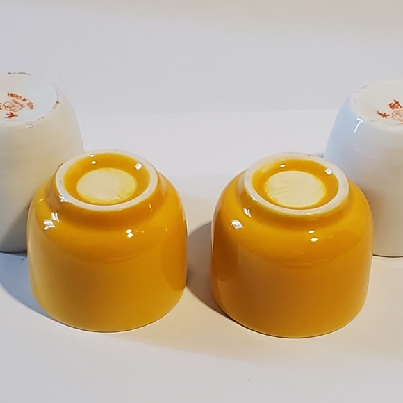 Set Of 4 Sake Cups Rosenthal Studio & Myland Vintage Ceramic Yellow & White - Picture 11 of 13